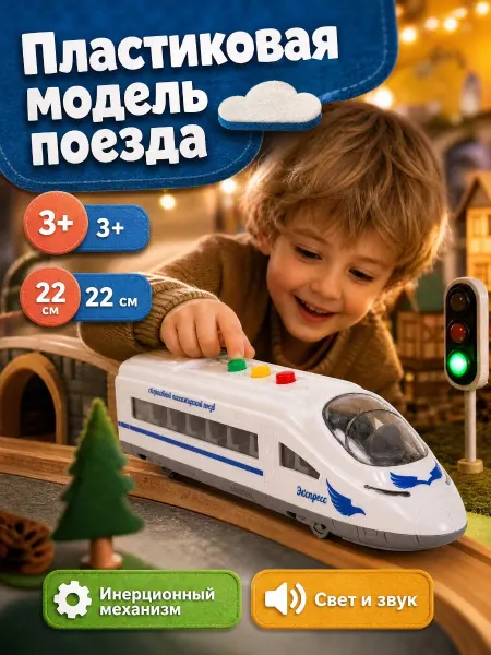 ТехноПарк Поезд детский игрушка модель паровоз локомотив для мальчиков