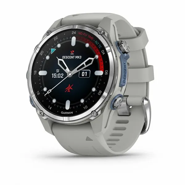 Умные часы Garmin DESCENT MK3 43 мм, дымчато-серый силиконовый ремешок (010-02753-04)