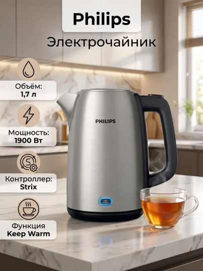 Электрочайник Philips HD9353/90 Silver