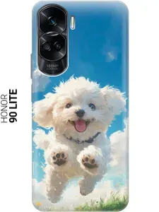 Силиконовый чехол на Honor 90 Lite с принтом "Радостный щенок"