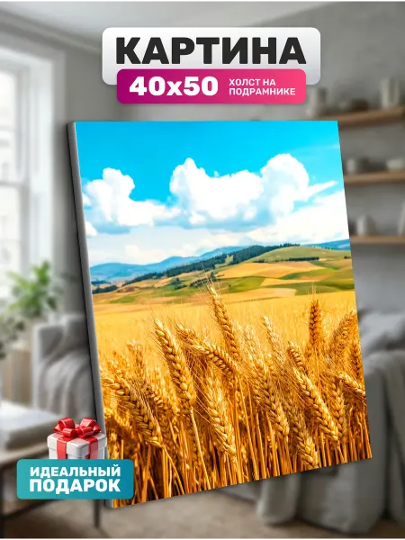 Diamond pixel Картина на холсте Пшеничное поле 40х50