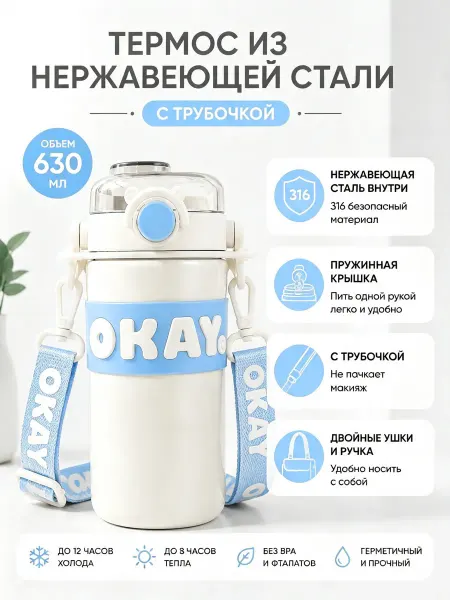 Детский термос-бутылочка 630ML