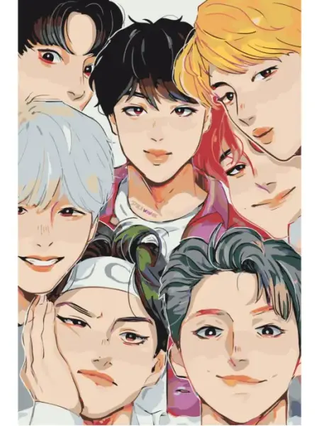 Живопись по номерам Картина по номерам BTS арт Bangtan Boys