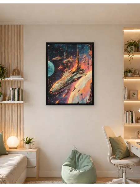 Postersbase Постер Фантазия о футуристических космических кораблях 50x70