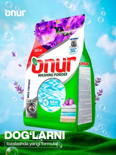 Onur Washing Powder, 900 г – стиральный порошок с новой формулой для чистоты