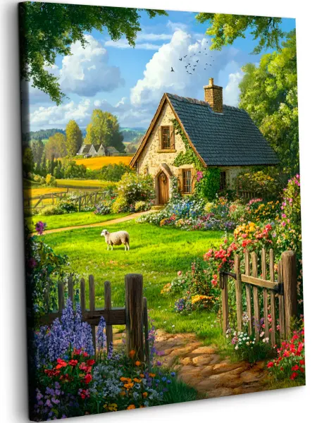 Art on Canvas Домик в деревне Картина по номерам на холсте 40х50 см