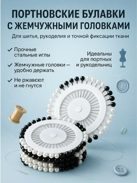 N3030 Булавки портновские швейные с головкой