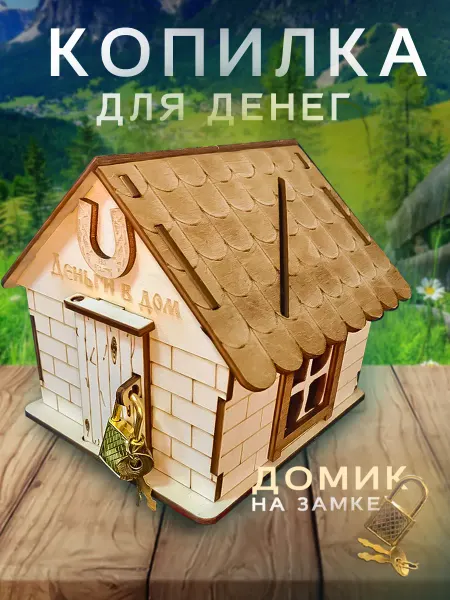 Wood Nsa Копилка для денег домик
