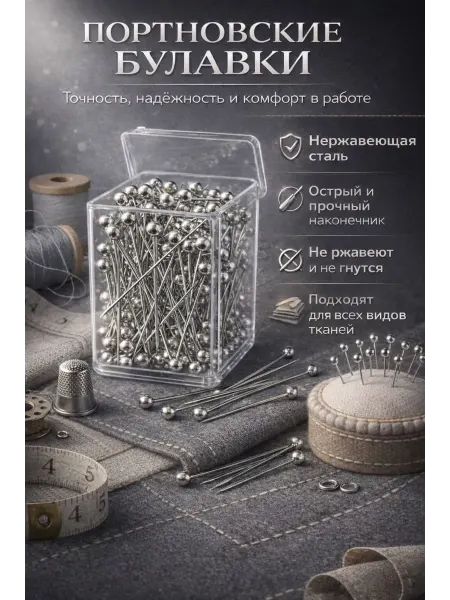Раим23 Портновские булавки с металлическим шариком
