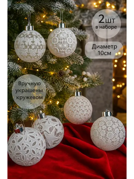 AAS&Dubrovina Набор новогодние ёлочные игрушки шары 2шт 10см