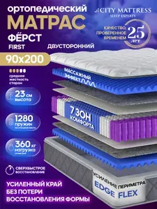 City Mattress Матрас, Независимые пружины, 90х200 см