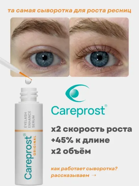 CAREPROST ORIGINAL Сыворотка для роста ресниц и бровей 3 мл