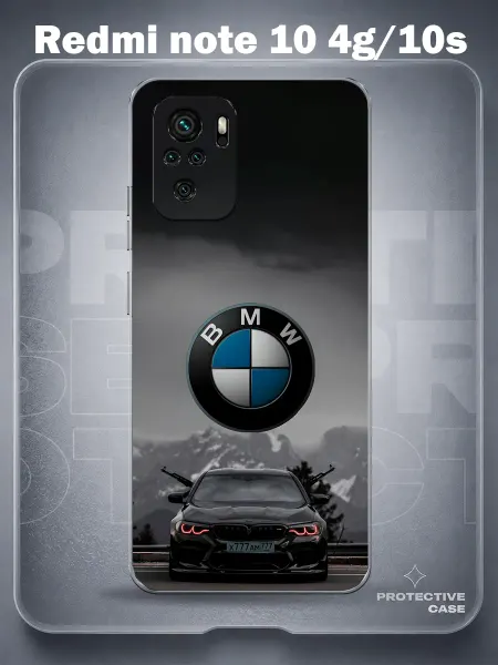 MeowCase Чехол на Redmi Note 10 4G с принтом бмв bmw