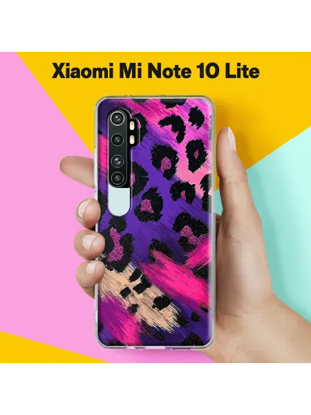Xiaomi Чехол на Mi Note 10 Lite с принтом Фиолетовый леопард