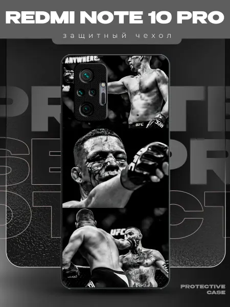 MeowCase Чехол на Redmi Note 10 Pro с принтом ufc бокс