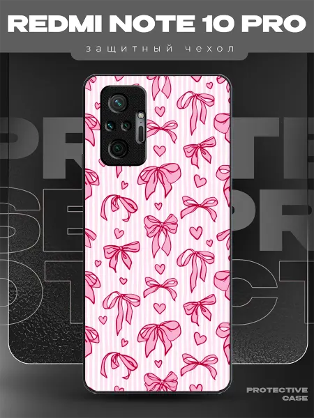 MeowCase Чехол на Redmi Note 10 Pro с принтом бантики