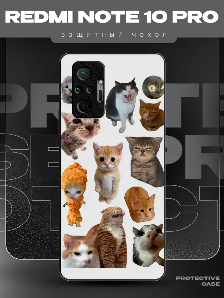 MeowCase Чехол на Redmi Note 10 Pro с принтом котята