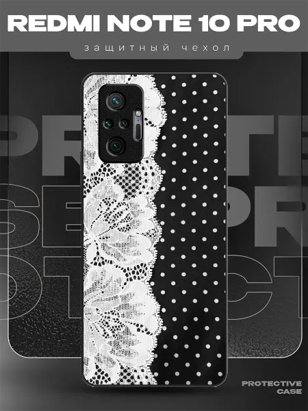 MeowCase Чехол на Redmi Note 10 Pro с принтом кружева