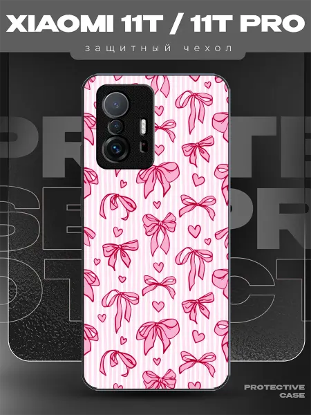 MeowCase Чехол на Xiaomi 11T с принтом бантики