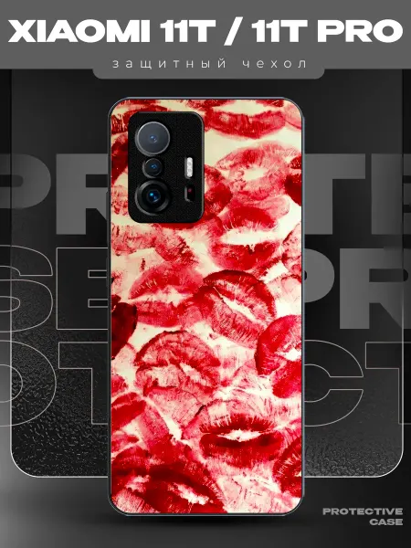 MeowCase Чехол на Xiaomi 11T с принтом поцелуи губы
