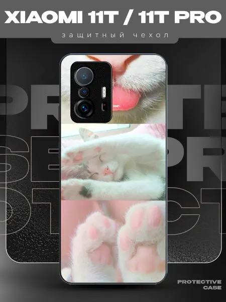MeowCase Чехол на Xiaomi 11T с принтом c милым котиком