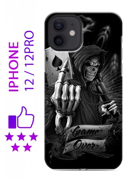 InThisCase Чехол на Iphone 12 с принтом Скелет