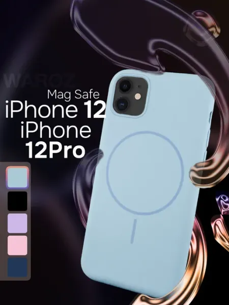 WAROZ Чехол на iPhone 12 12 Pro с магнитом MagSafe розовый