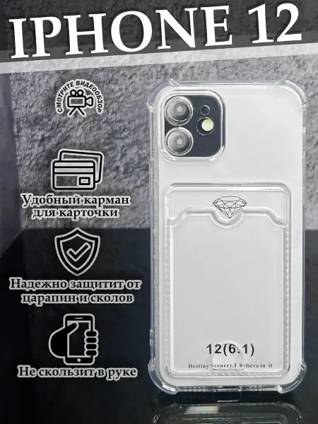 Remax Чехол на iPhone 12 прозрачный с картой