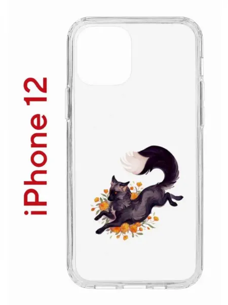 КRUЧЕ Чехол iPhone 12 с принтом противоударный с защитой камеры