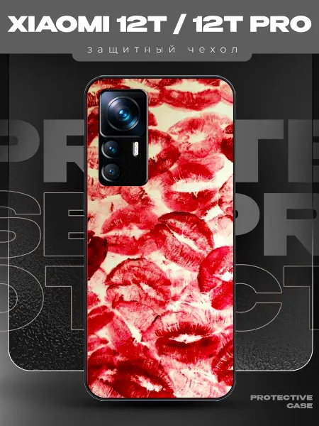 MeowCase Чехол на Xiaomi 12T с принтом поцелуи губы