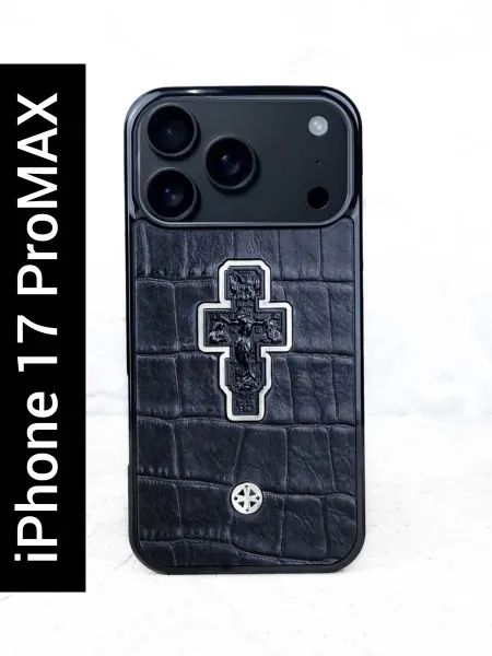Euphoria HM Premium Чехол iPhone 17 Pro Max - Euphoria HM CROC Crucifix Cross