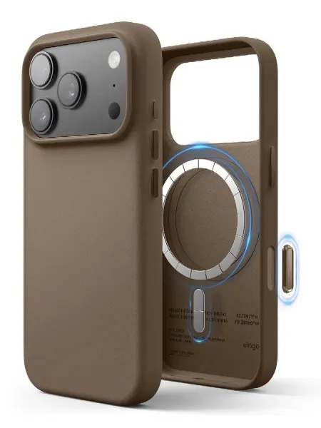 Elago Чехол на iPhone 17 Pro Max, из экокожи PU Leather MagSafe
