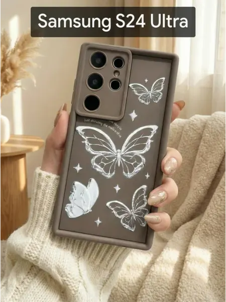Good Luck Clover Чехол на Samsung Galaxy S24 Ultra Бабочка (2)