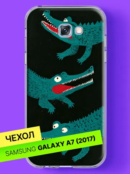 Samsung Чехол на A7 2017 A720F Весёлые крокодильчики