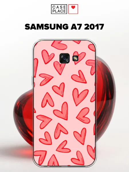 Case Place Чехол на Samsung A7 2017 с сердечками