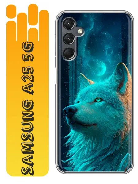 360skin Чехол на Samsung Galaxy A25 5G волк и луна