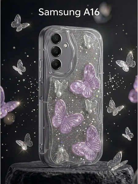 ЧЕХОЛБЕРИ Рельефный чехол с 3D бабочками на Samsung Galaxy A16
