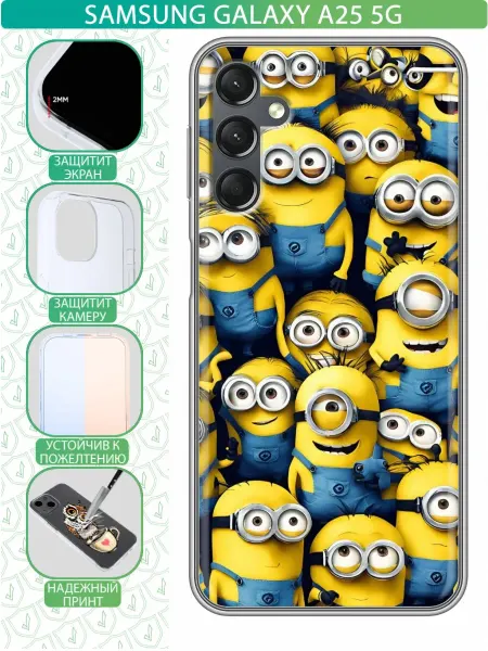 InThisCase Чехол на Samsung Galaxy A25 5G с принтом Миньоны