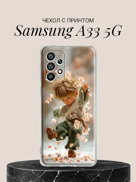 Samsung Чехол на A33 5G с принтом Девочка с цветущей сакурой