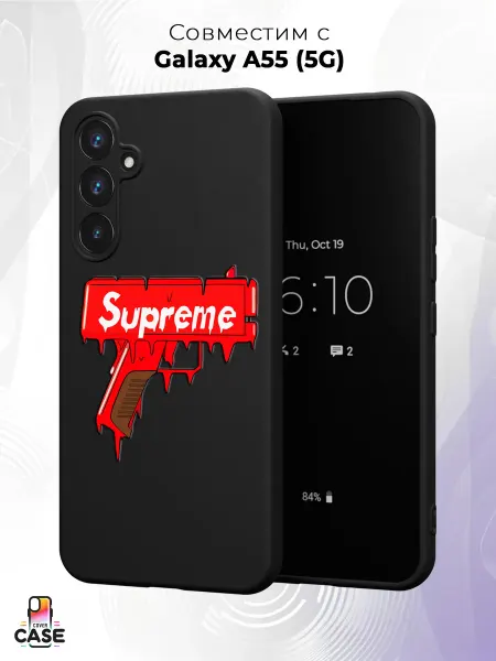 Samsung Чехол на Galaxy A55 (5G) с принтом Supreme