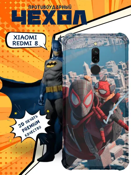Vivicase Чехол на redmi 8 с принтом человек паук
