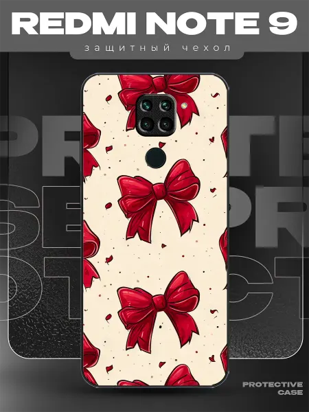 MeowCase Чехол на Redmi Note 9 с принтом y2k бантики