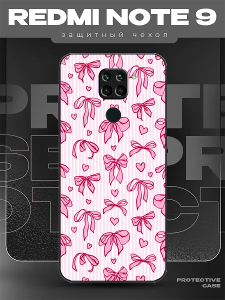MeowCase Чехол на Redmi Note 9 с принтом бантики