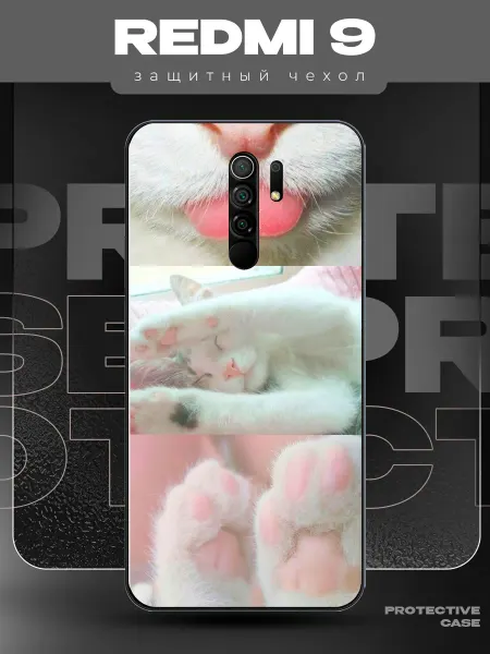 MeowCase Чехол на Redmi 9 с принтом c милым котиком