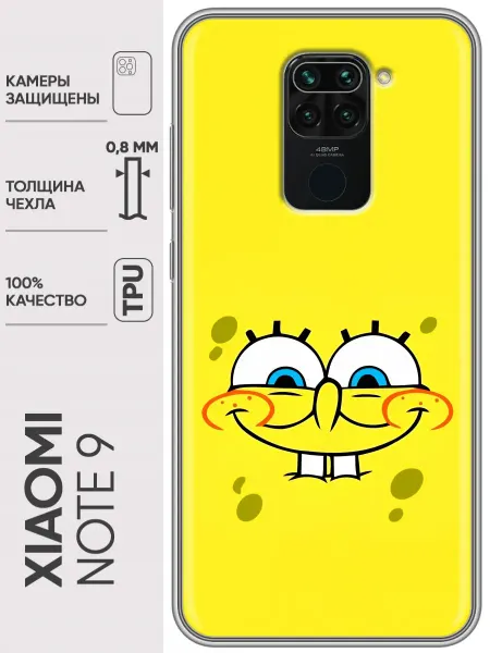 Trendmall Чехол на Xiaomi RedMi Note 9 спанчбоб спанч боб