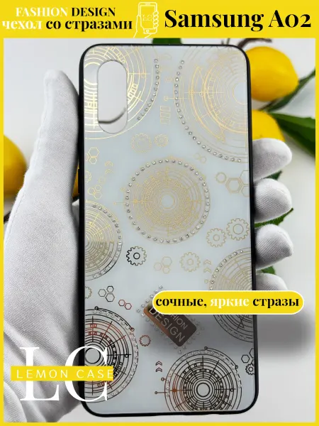 Lemon case Чехол со стразами Samsung A02 глянцевый
