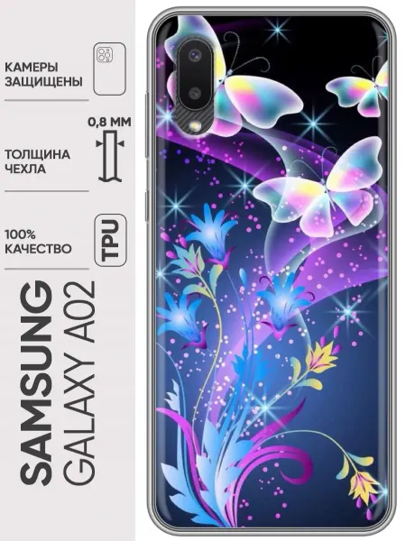 Trendmall Чехол на Samsung Galaxy A02 женский принт бабочки