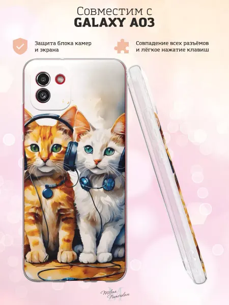 Milena Numerolove Чехол на Samsung A03 с принтом Котики