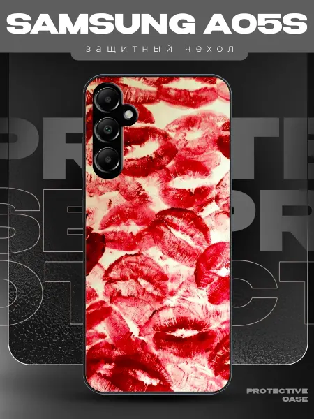 MeowCase Чехол на Samsung A05s с принтом поцелуи губы