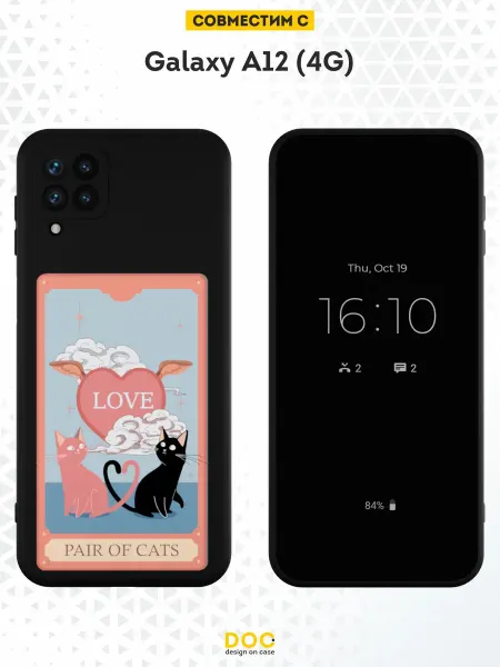 DesignOnCase Чехол на Samsung A12 с принтом котики